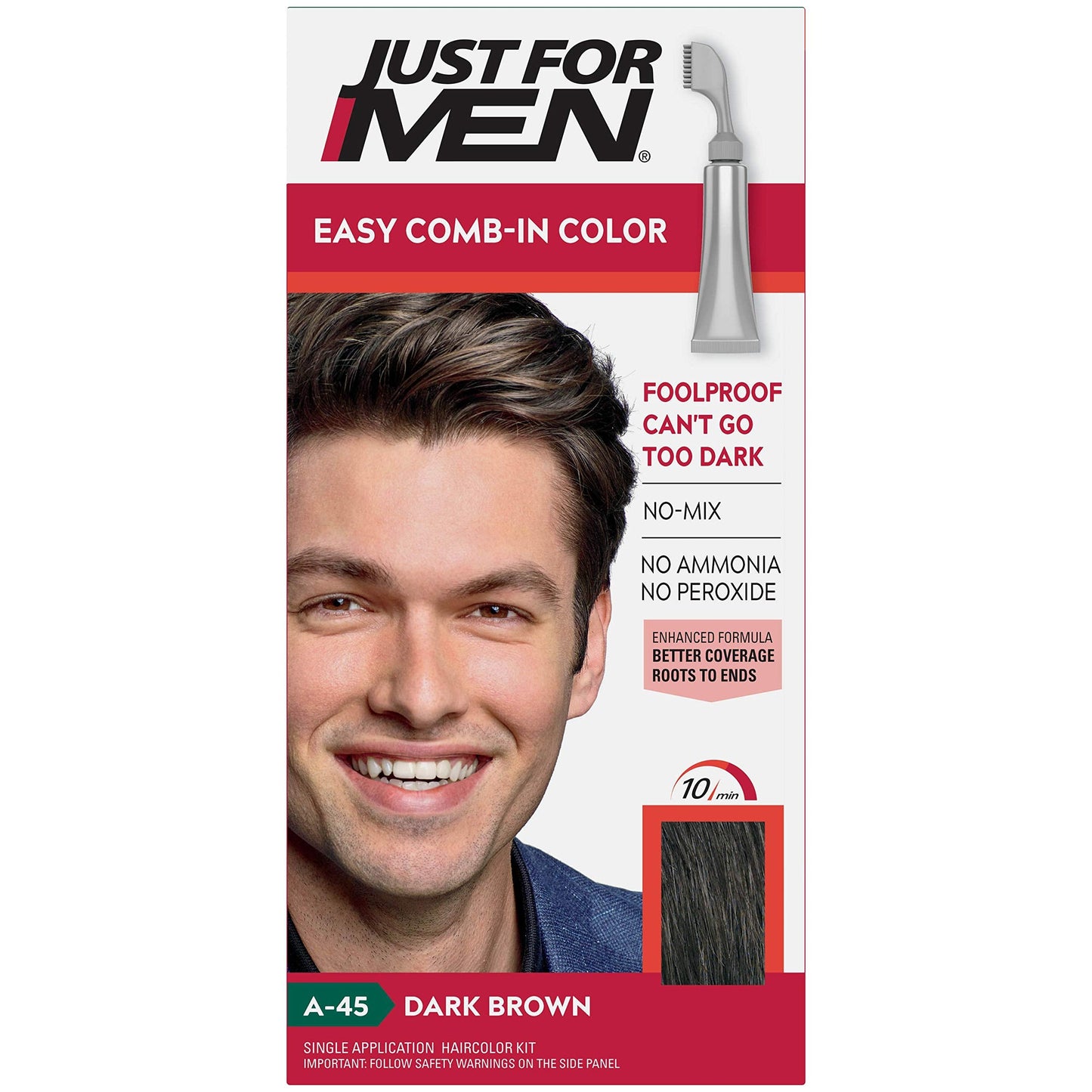 Just For Men Easy Comb-In Color #A-45 Dark Brown (Pack of 2) Beauty & Personal Care Just for Men