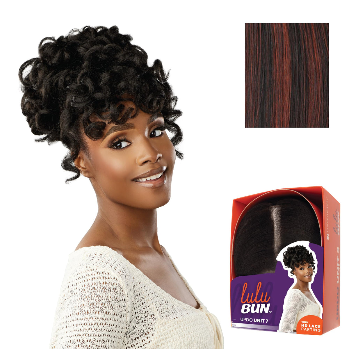 Sensationnel Lulu Bun Updo Hairextensions-Unit 7,F1B/350