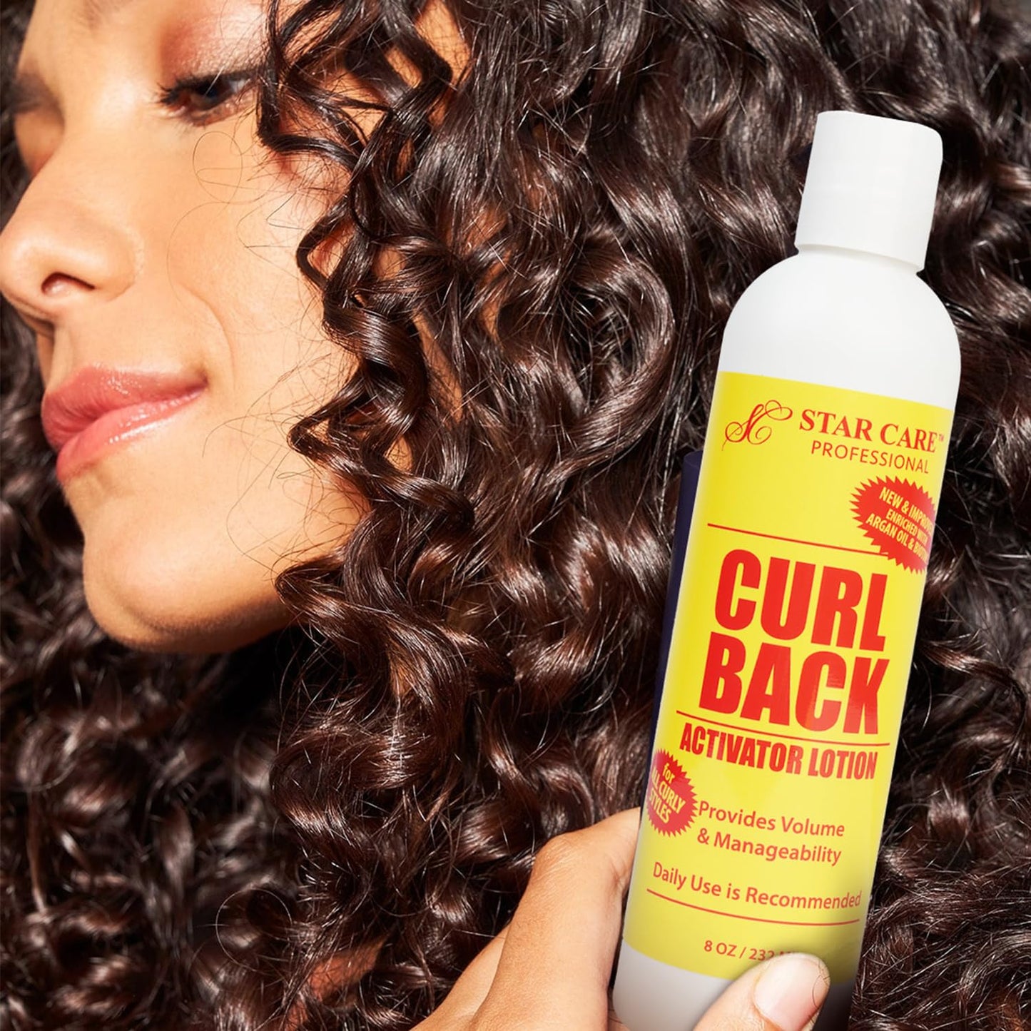 STAR CARE Curl Back Activator Lotion 8oz Curl Enhancer & Moisturizer for Protective Styles Soothes Scalp Detangles & Controls Frizz with Lightweight Beauty & Personal Care STAR CARE