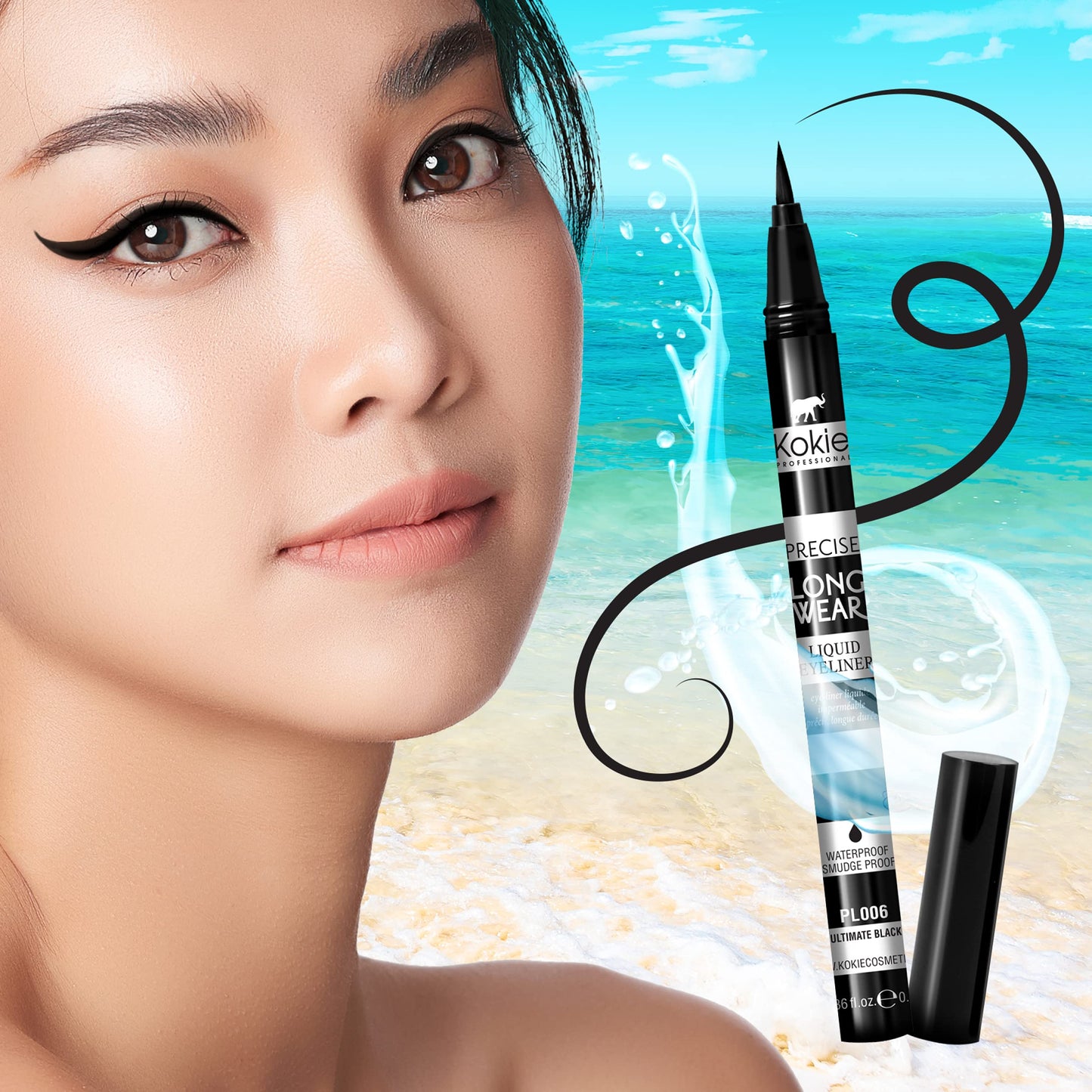 Kokie Precise Longwear Liquid Eyeliner, Waterproof, Smudge Proof Beauty & Personal Care Kokie