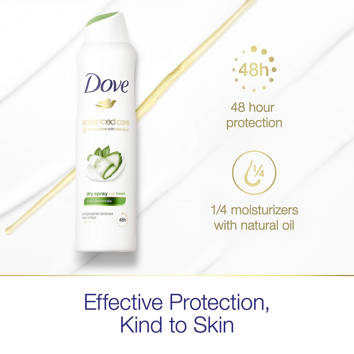 Dove Advanced Care Dry Spray Antiperspirant Deodorant for Women, Cool Essentials, for 48 Hour Protection And Soft And Comfortable Underarms, 3.8 oz Beauty and Personal Care Dove