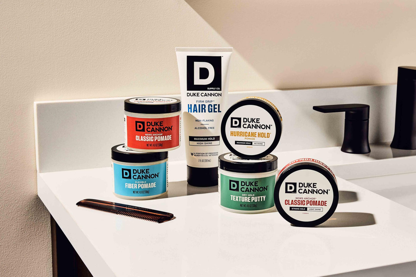 Duke Cannon Firm Grip Hair Gel, 7 oz - Maximum Hold, High Shine, Alcohol-Free, Water-Based Formula with Coconut Oil & Oat Extract, Ideal for Short Beauty & Personal Care Duke Cannon Supply Co.