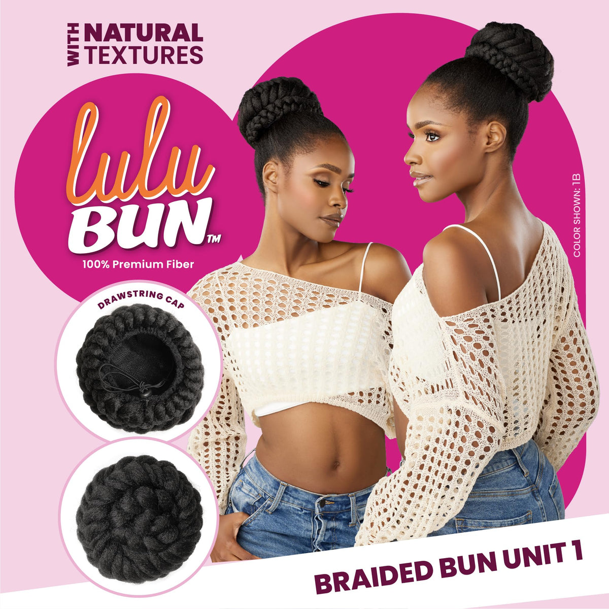 Sensationnel Lulu Bun Hair Extensions-Braided Bun Unit 1,F1B/33