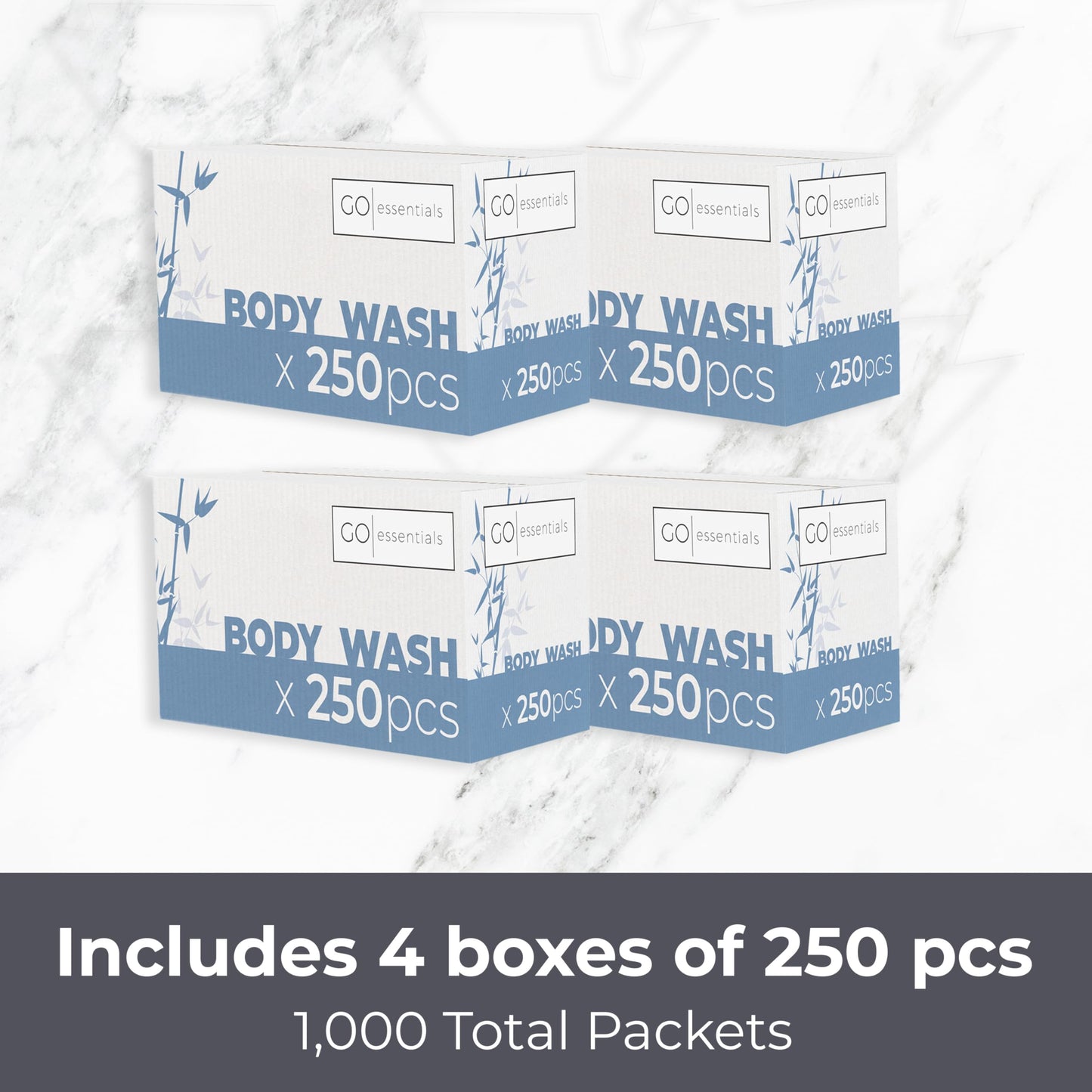 GO Essentials Travel Size Single Use Body Wash Packets - TSA Friendly, Bulk Supplies for Airbnb Essentials, Shelters & Hotels (1000 Packets) Beauty & Personal Care Go Essentials