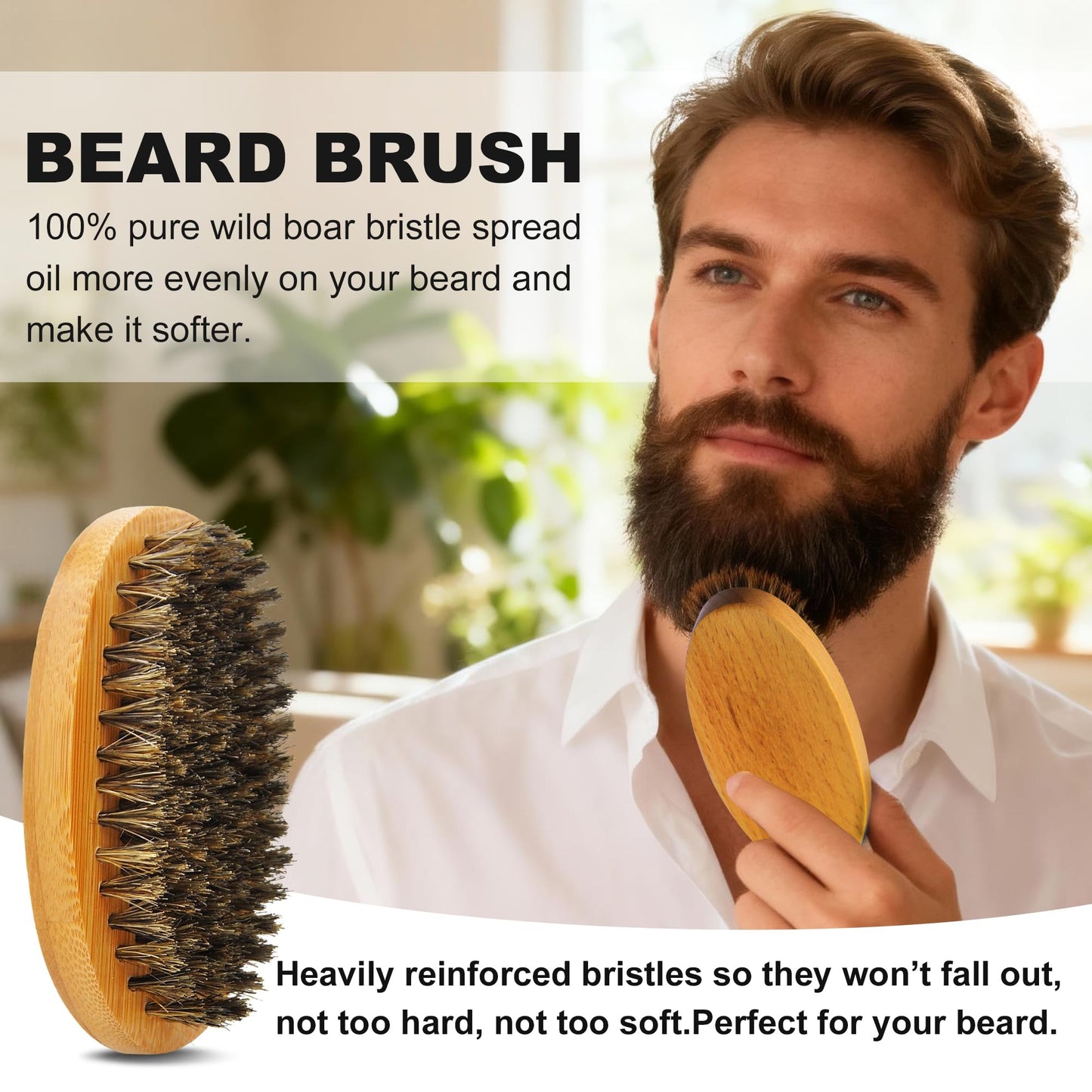Beard Kit Beard Grooming Kit w/Beard Oil Balm Brush Comb Scissor e-Book Christmas Stocking Stuffers Gifts Ideas for Men Him Dad Boyfriend Husband Mens Beauty & Personal Care GoldWorld