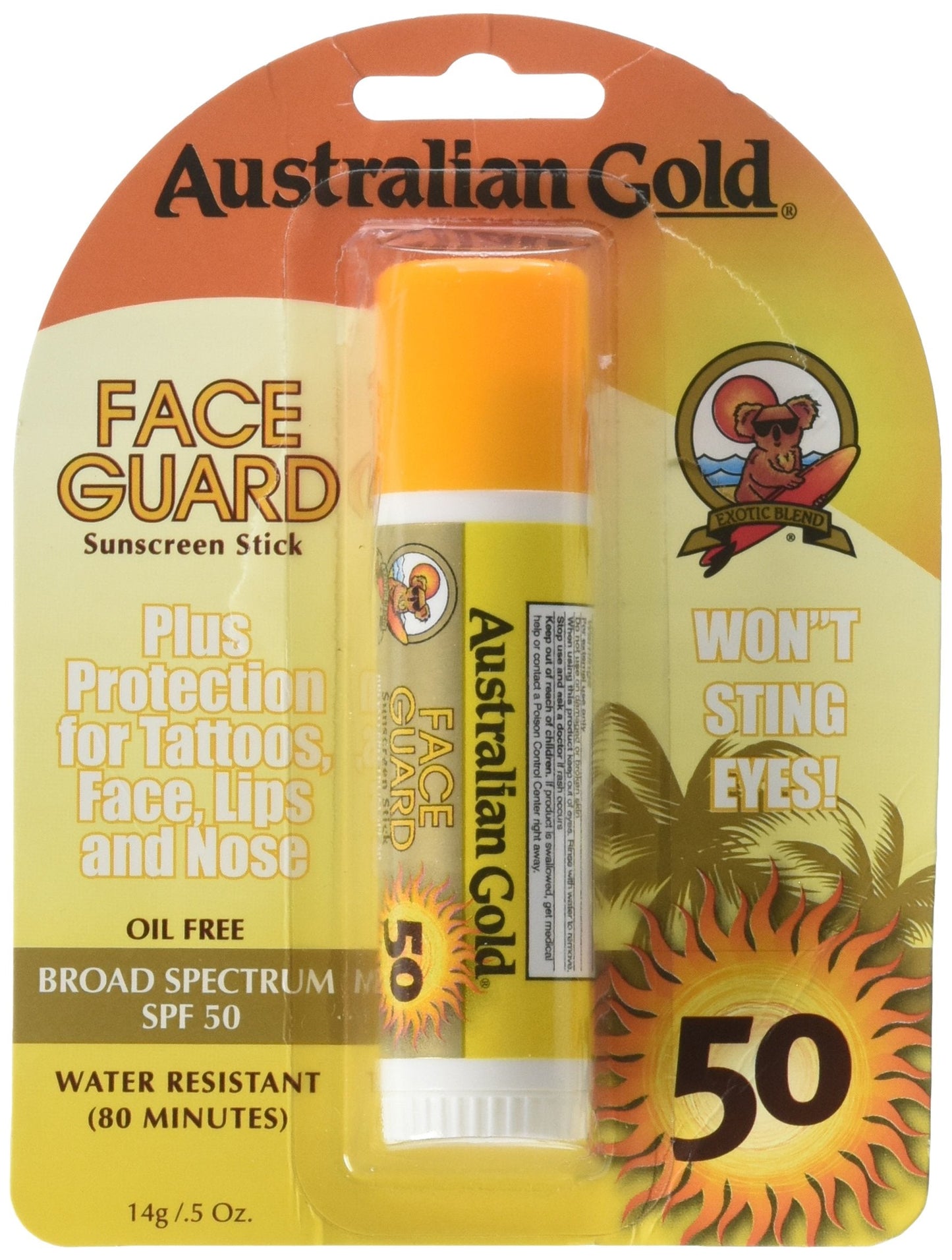 Australian Gold Face Guard Sunscreen Stick SPF 50+ 0.50 oz Beauty & Personal Care Australian Gold