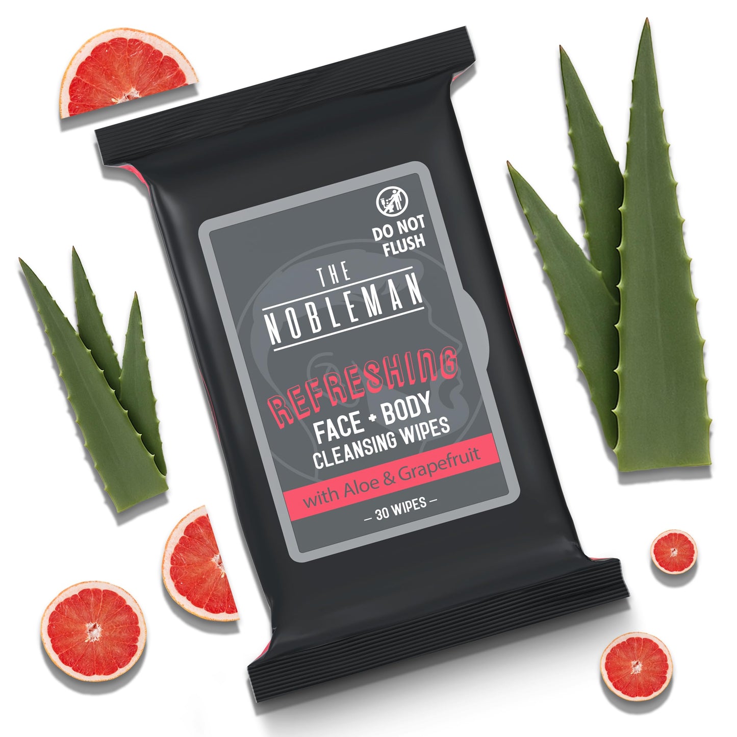 The Nobleman Mens Refreshing Face & Body Cleansing Wipes - Aloe Vera & Grapefruit Cleansing Cloths for Gym, Travel, Sweat Removal, Post Workout Beauty & Personal Care The Nobleman