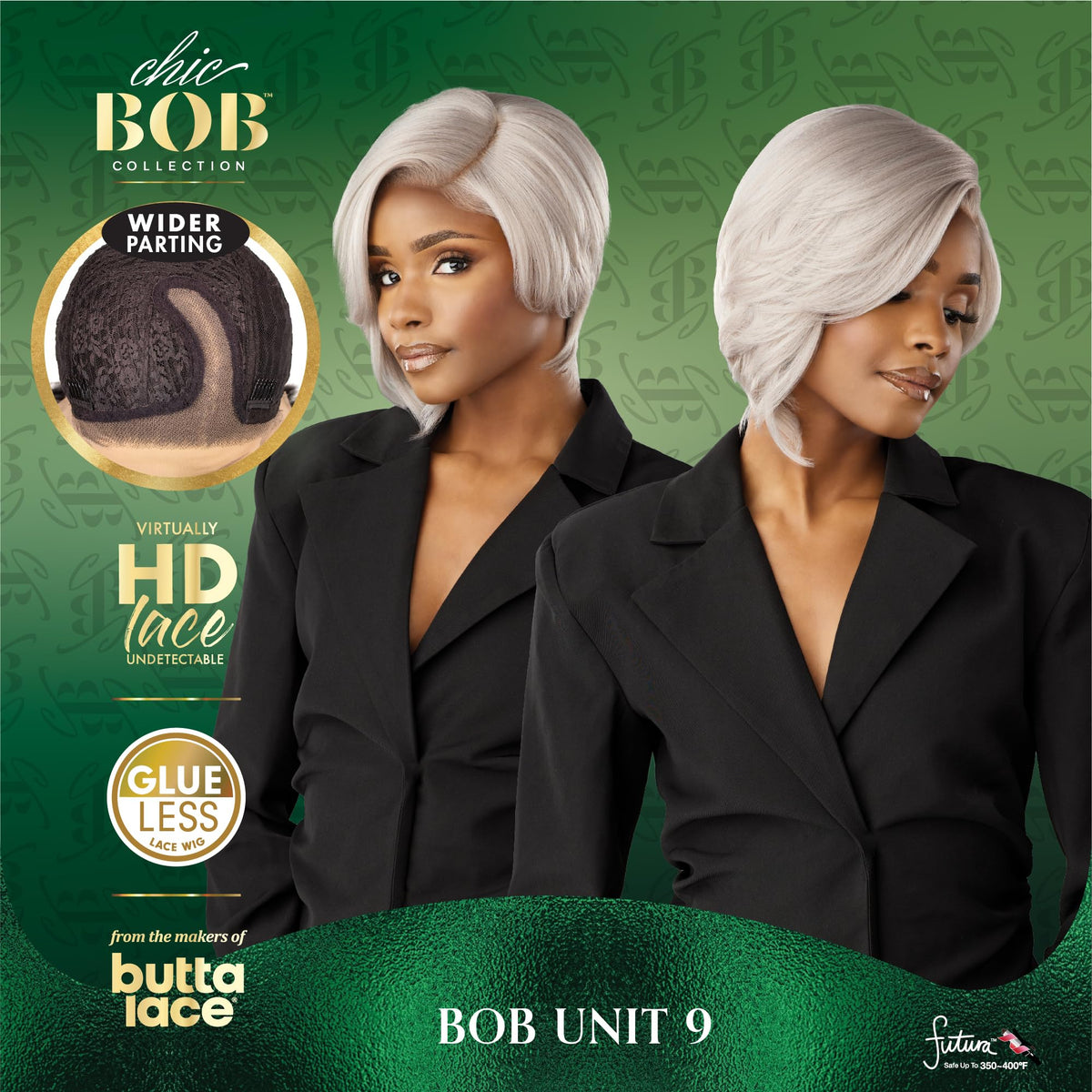 Sensationnel Chicbob Lace Frontwig-Bob Unit 9, 1 JETBLACK