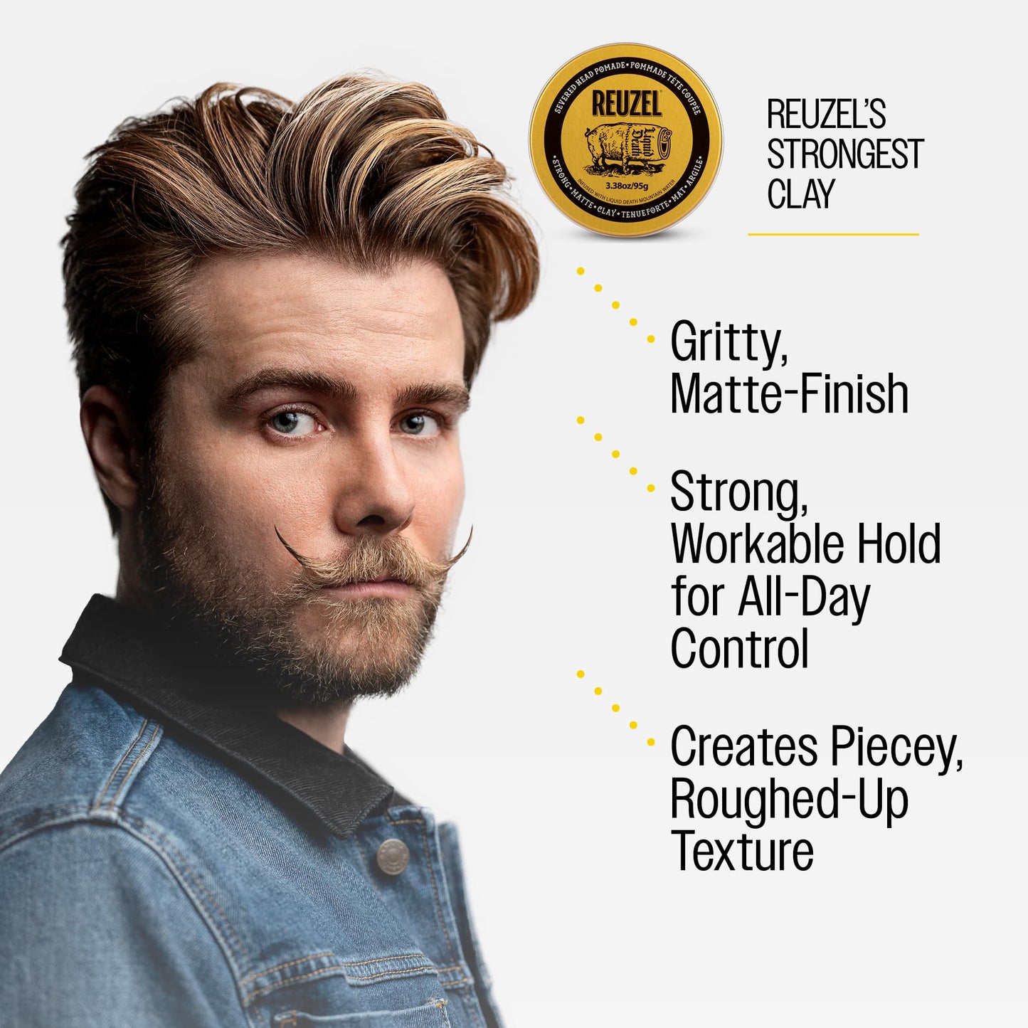 REUZEL and Liquid Death Severed Head Matte Clay Pomade, Strong All Day Hold, Water Soluble, Matte Finish and Non-Greasy Formula, Easy To Wash Out Beauty & Personal Care REUZEL
