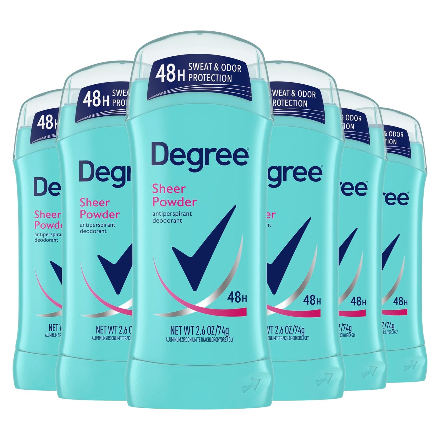 Degree Original Antiperspirant Deodorant Sheer Powder Pack of 6 48-Hour Sweat & Odor Protection Antiperspirant for Women 2.6 oz Beauty and Personal Care Degree