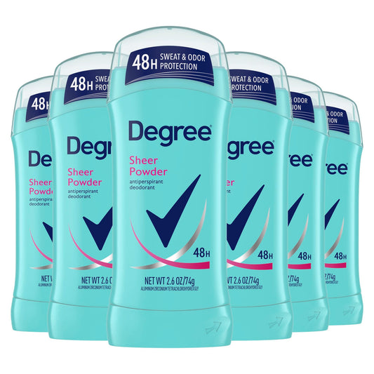 Degree Original Antiperspirant Deodorant Sheer Powder Pack of 6 48-Hour Sweat & Odor Protection Antiperspirant for Women 2.6 oz Beauty and Personal Care Degree