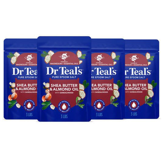 Dr Teal's Epsom Salt Magnesium Soak, Shea Butter & Almond, 3 lbs (Pack of 4) Beauty and Personal Care Dr Teal's