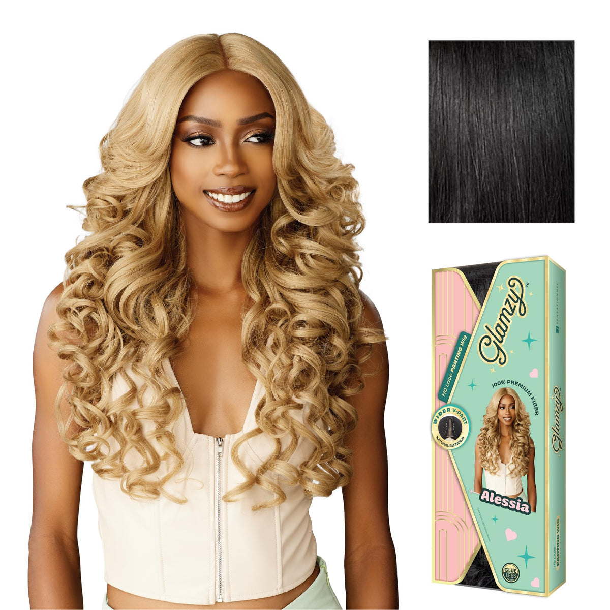 Sensationnel Glamzy Lace Part Wig-Alessia, 1 JETBLACK