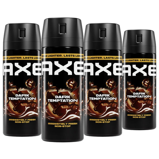 AXE Body Spray 4 Count Dark Temptation 48 Hour All Over Fresh Aluminum Free 2.9 oz Beauty and Personal Care AXE
