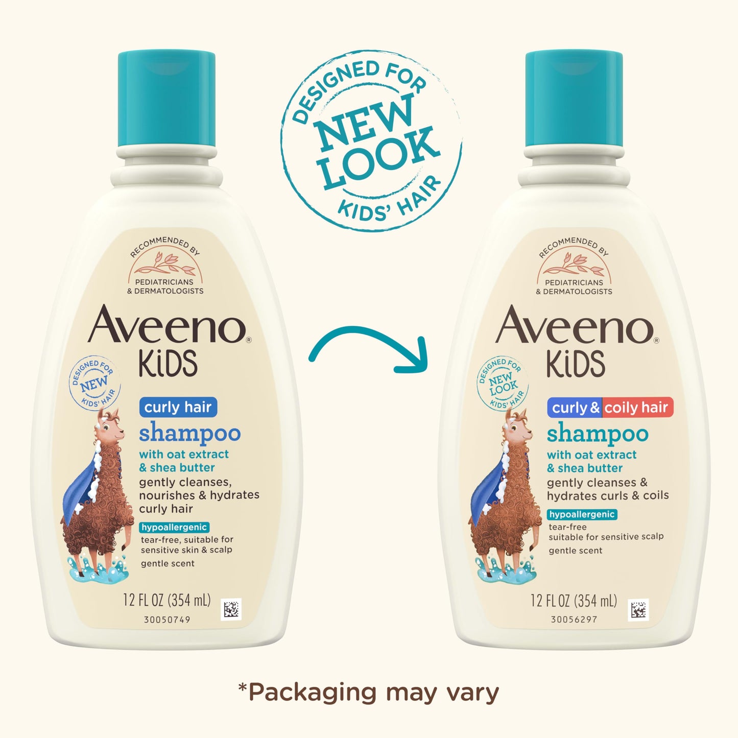 Aveeno Kids Curly & Coily Hair Shampoo, Hydrating Shampoo for Type 3 & 4 Hair, Kids Curly Hair Products suitable for Sensitive Scalps with Oat Extract Beauty and Personal Care Aveeno Baby