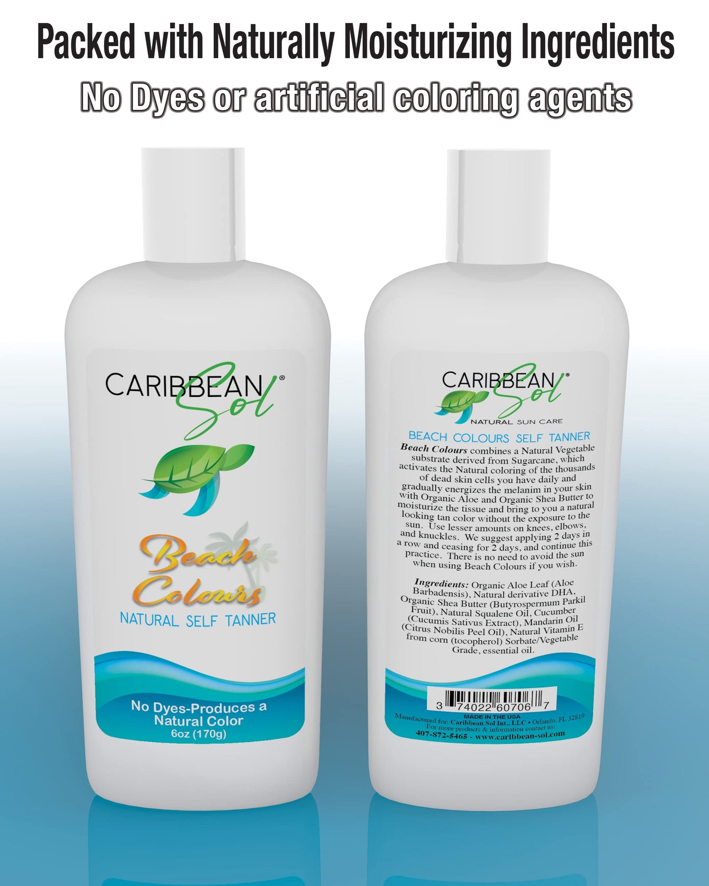 Beach Colours Natural Self Tanner, 6oz - Sunless Instant Self-Tanning Lotion for Women, Paraben-Free, Fragrance-Free, No Orange Streaks, Fake Bronzing Beauty & Personal Care Caribbean Sol