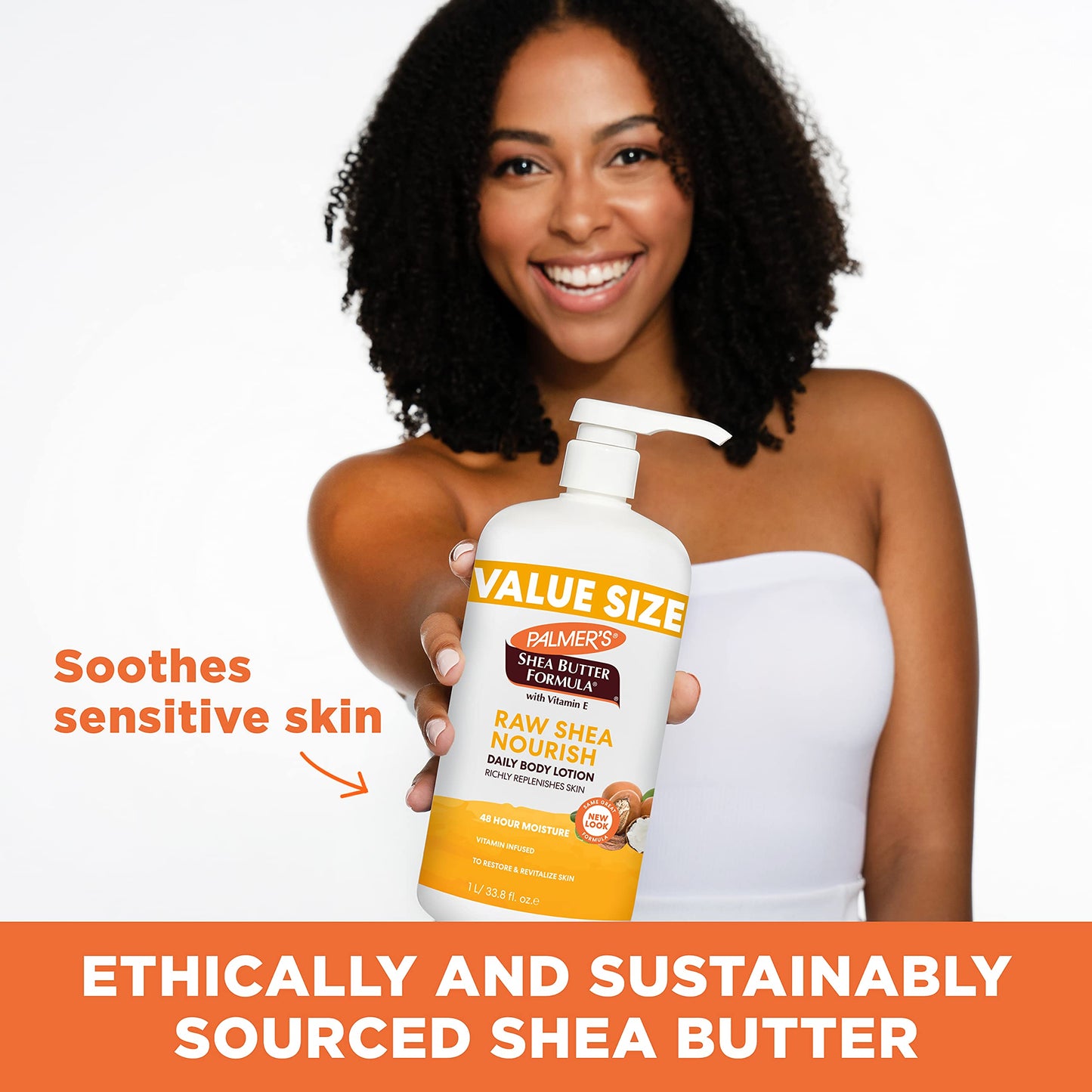 Palmer's Shea Formula Raw Shea Body Lotion for Dry Skin, Hand & Body Moisturizer, Value Size Pump Bottle, 33.8 Ounces (Pack of 1) Beauty & Personal Care Palmer's