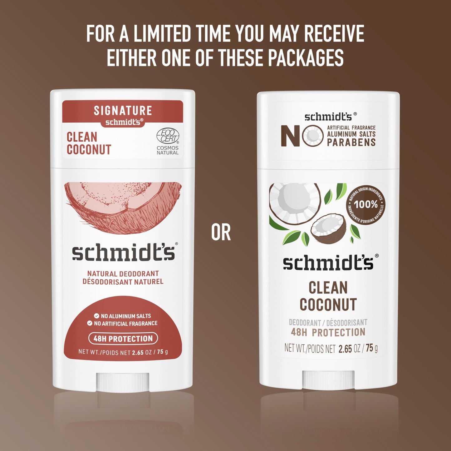 Schmidt's Aluminum-Free Vegan Deodorant Clean Coconut for Women and Men, with 24 Hour Odor Protection, Natural Ingredients, Cruelty-Free, 2.65 oz Beauty and Personal Care Schmidt's