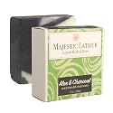 Majestic Lather Soothing Aloe & Activated Charcoal Luxury Bar Soap for Face, Body, Dry Sensitive Skin, Eczema, Psoriasis, Rosacea, ACNE and Oily Skin Beauty & Personal Care Majestic Lather