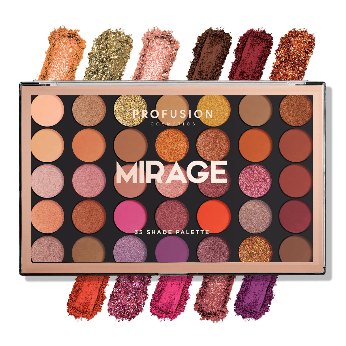 Profusion Cosmetics Mirage 35 Shade Eyeshadow Palette - Ultra-Pigmented Powder in Bright, Vibrant Colors for Stunning Eye Looks, Skin-Friendly, Vegan… Beauty & Personal Care Profusion Cosmetics