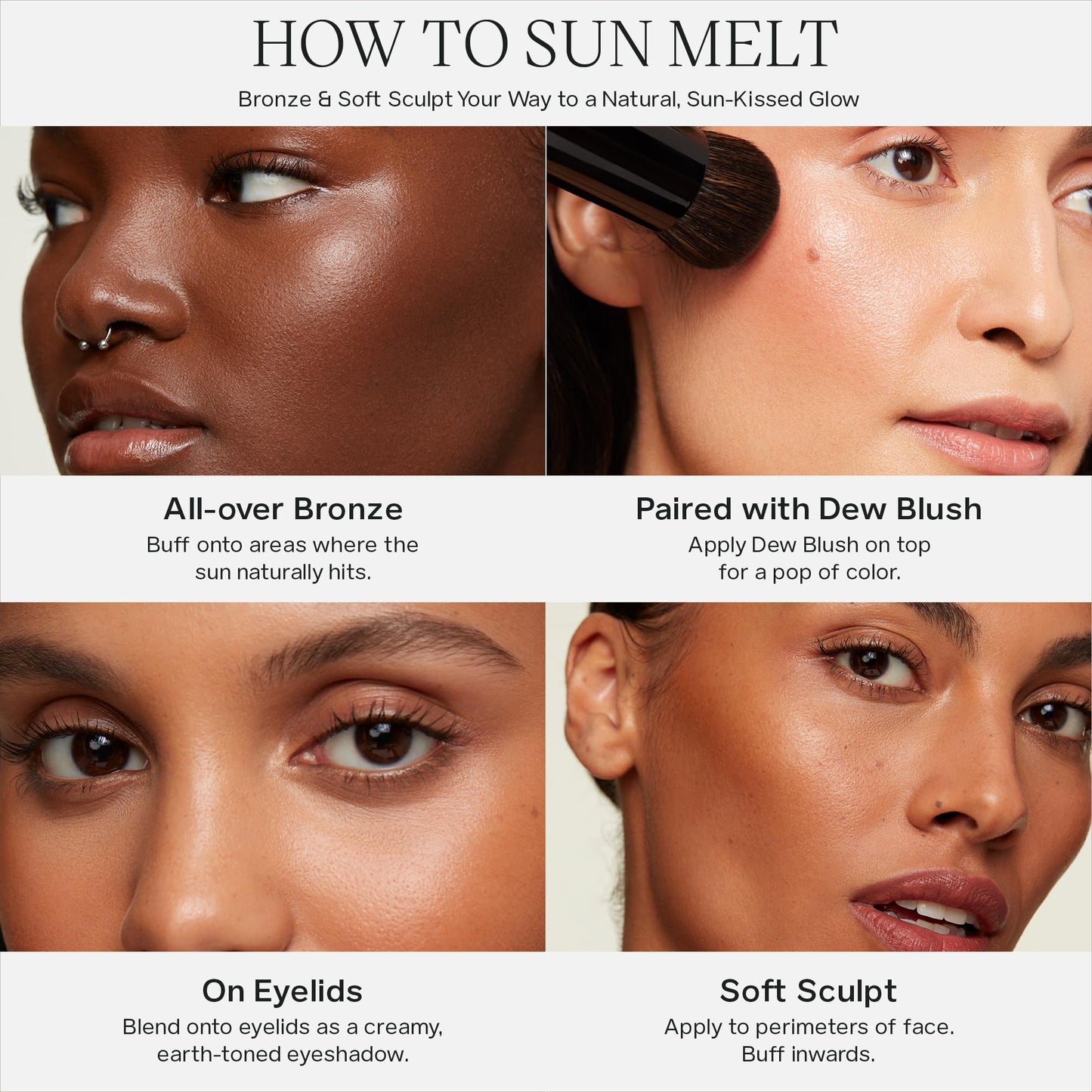 Saie Sun Melt Cream Bronzer - Buildable Balm Face Bronzer for Effortless Sculpting - Cream Contour Enriched with Vitamin C, Nourishing Skincare Beauty & Personal Care Saie