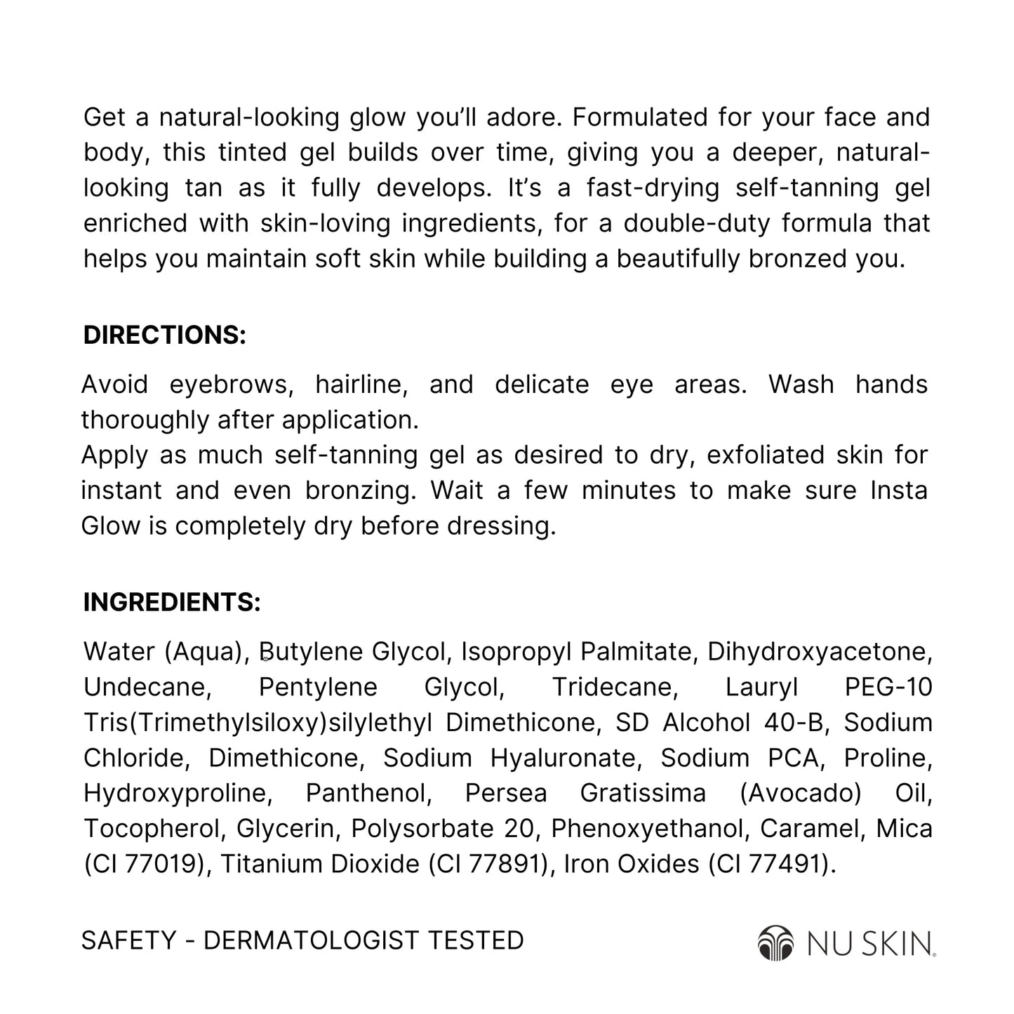 Nu Skin Sunright Insta Glow Self Tanner Gel | Natural Summer Tan for Face & Body | Beauty & Skin Care | Vitamin E & Avocado Oil | Natural Body Bronzer Beauty & Personal Care Nu Skin