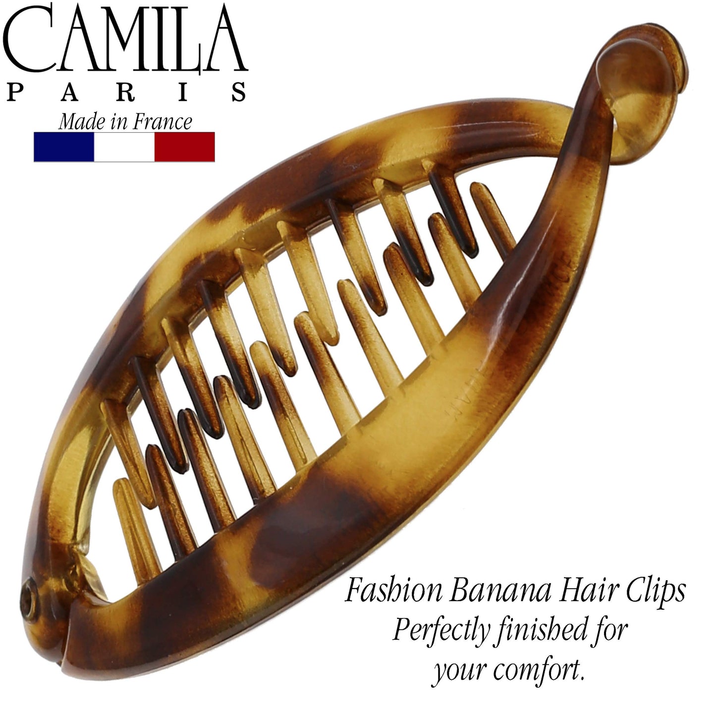 Camila Paris CP2192 French Extra Small Banana Clip Hair Comb for Fine Hair, Classic Banana Clips Hair for Thin Hair Ponytail Holder Interlocking Beauty & Personal Care Camila