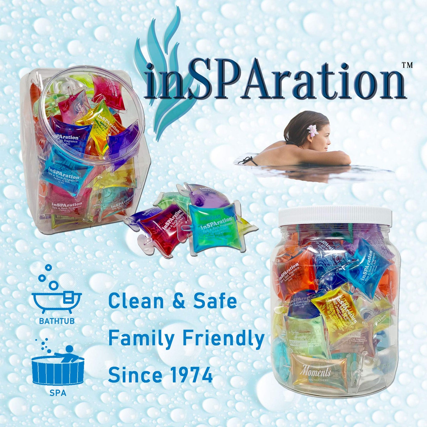 InSPAration 152 Hot Tub Spa & Bath Aromatherapy Fragrance Assortment-50 Pillow Packs Fish Bowl 50pk Assortment, Multiple Beauty and Personal Care InSPAration