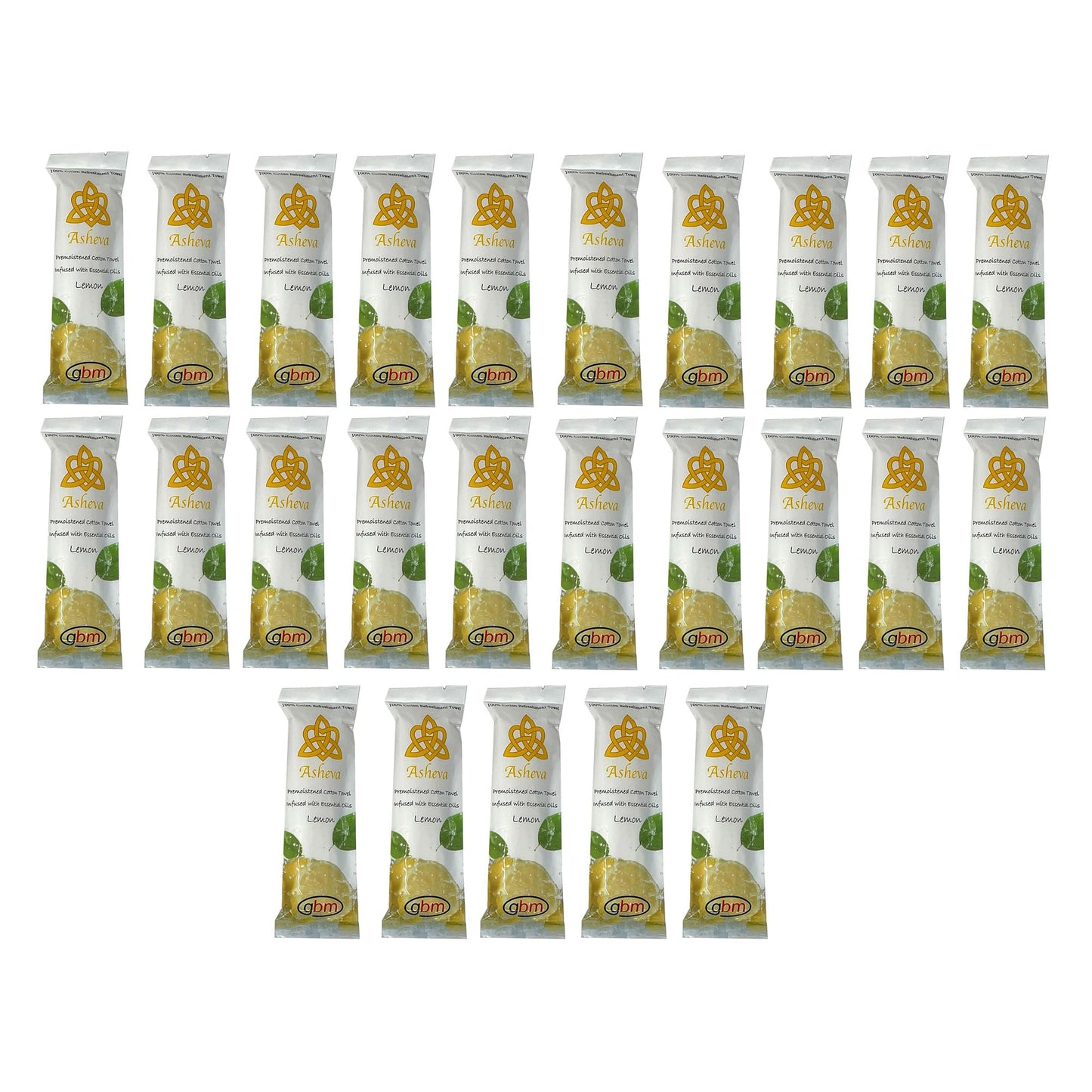 Asheva 8" x 9" Individually Wrapped Oshibori Disposable Towels - Luxurious Moist Cotton Hot/Cold Refreshment Towel - Lavender, Lemon, or Tea Tree Beauty & Personal Care GBM