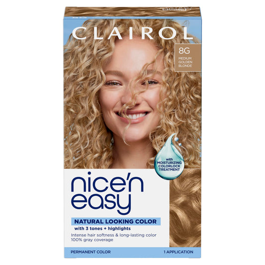 Clairol Nice'n Easy Permanent Hair Dye, 8G Medium Golden Blonde Hair Color, Pack of 1 - Packaging May Vary Beauty & Personal Care Clairol
