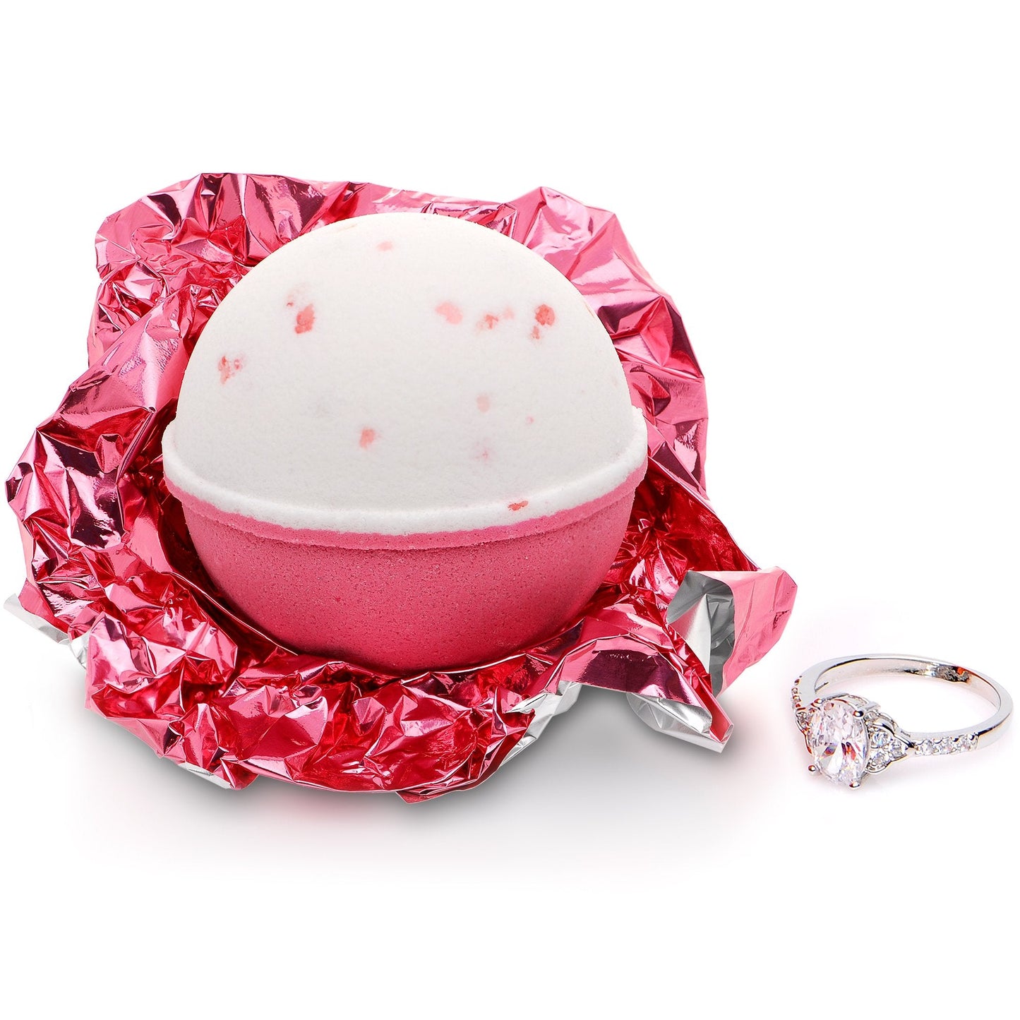 Bath Bomb with Surprise Size Ring Inside - Pink Himalayan Sea Salt Extra Large 10 oz. Bath Bombs with Jewelry - Hand Made in USA - Perfect for Spa… Beauty & Personal Care Jackpot Candles