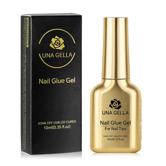 UNA GELLA 6 in 1 Gel Nail Glue for Nails Tips 10ml Long Lasting U V Nail Glue Super Strong Brush On Glue for Base Blooming Gel for Clear False Nail Beauty and Personal Care UNA GELLA Default Title
