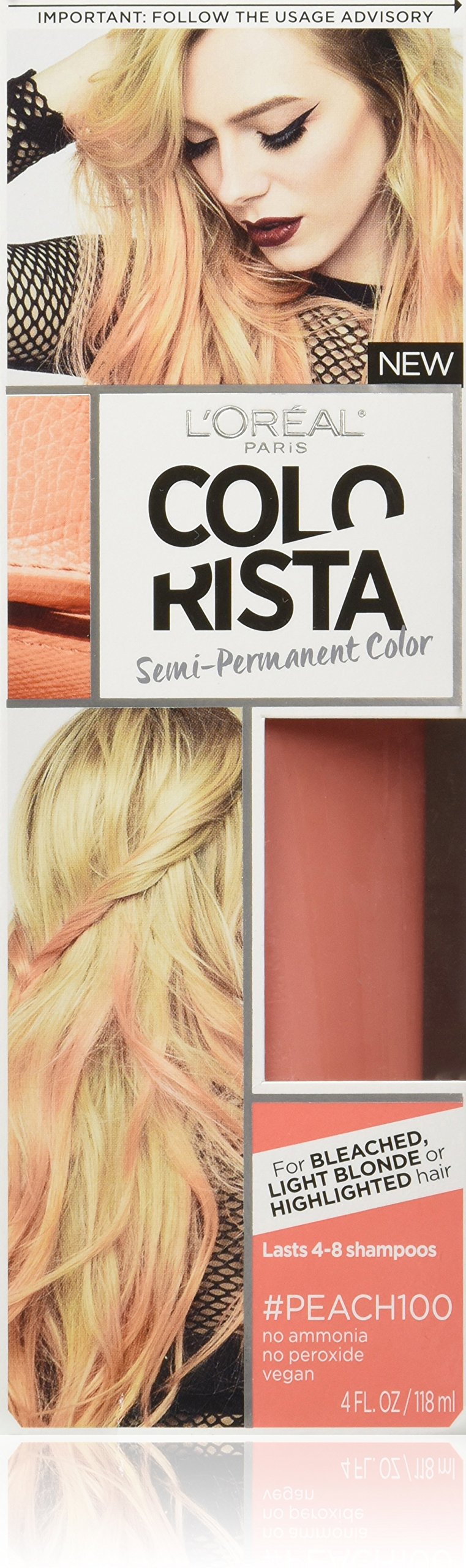 L'Oreal Paris Colorista Semi-Permanent for Light Blonde or Bleached Hair, #Peach Beauty & Personal Care L'Oreal Paris