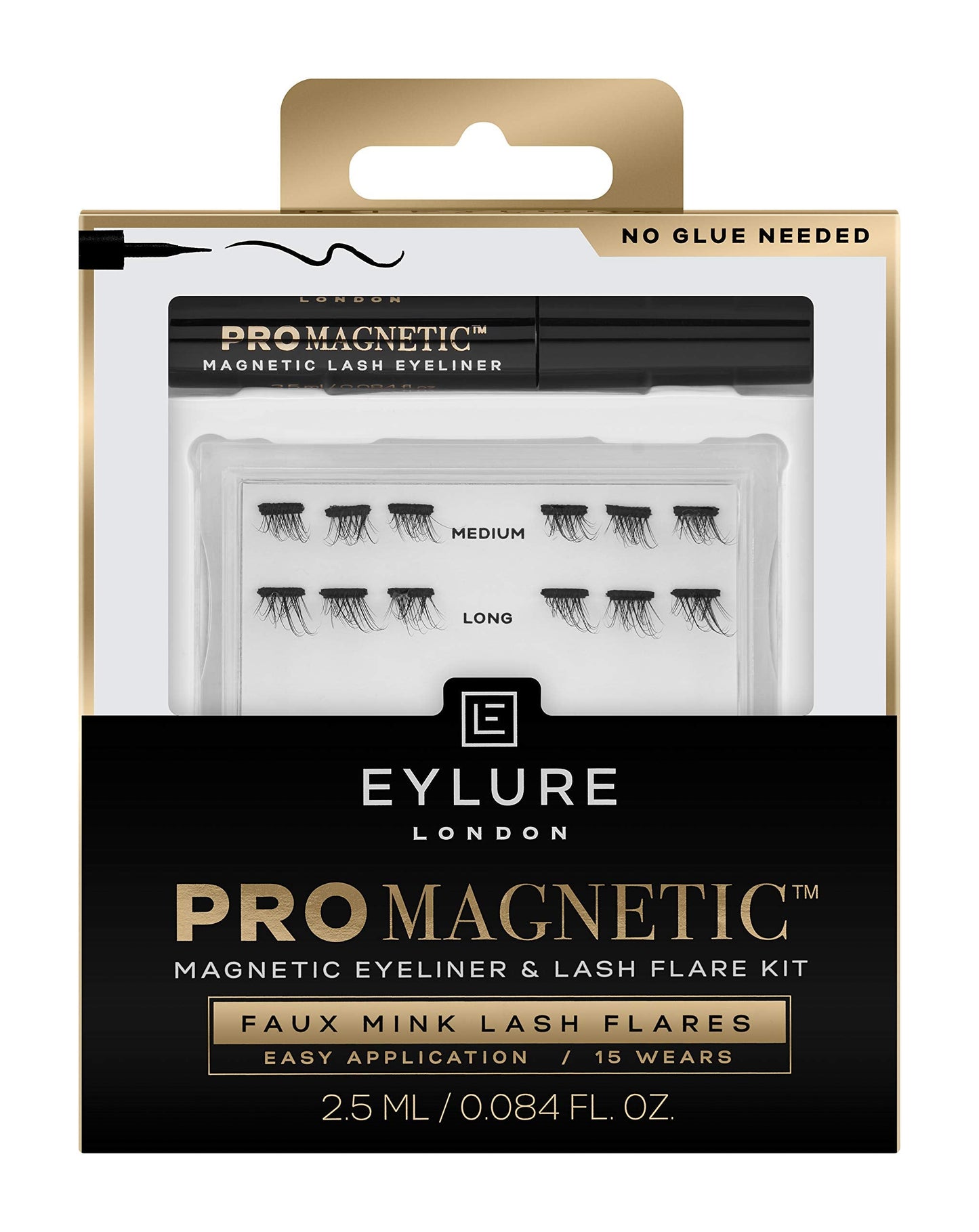 Eylure PROMAGNETIC Magnetic Eyeliner and False Lashes Kit, Faux Mink Flares, Medium and Long, No Glue Needed Beauty & Personal Care Eylure
