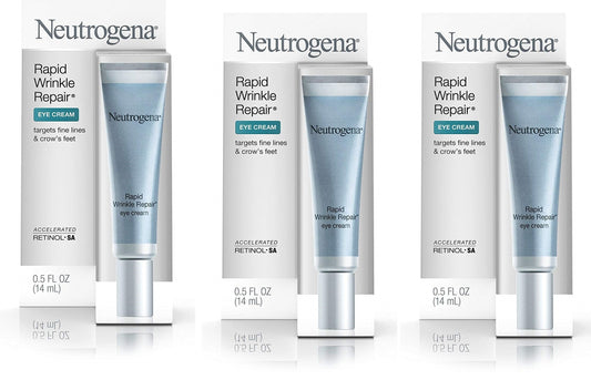 Rapid Wrinkle Repair Anti-Wrinkle Eye Cream with Retinol SA, Hyaluronic Acid, 0.5 fl oz, 3 Bottles (0.5 fl oz) Beauty & Personal Care Neutrogena