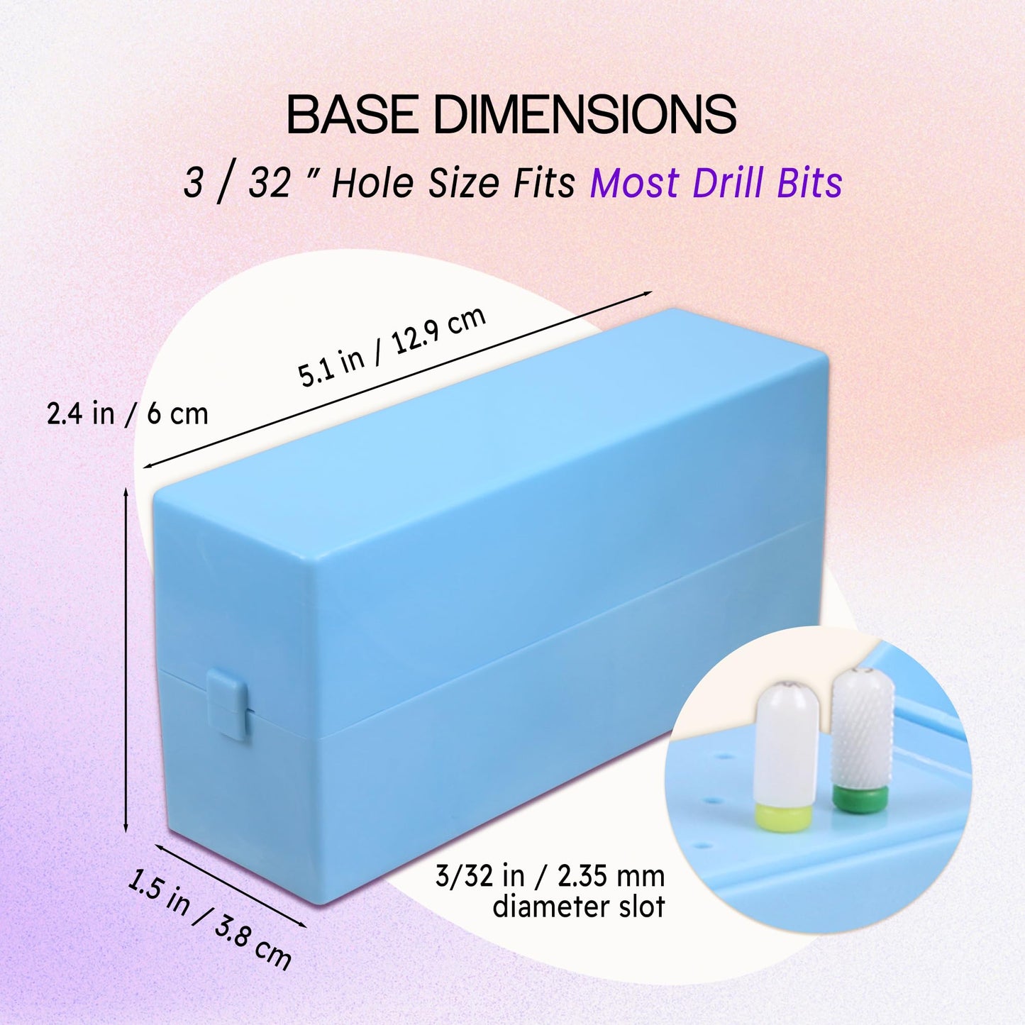 PANA Nail Drill Bit Holder Stand Display Organizer- Dust Proof Storage Container Box Case Tools for Home Use or Nail Salon - (30 Holes, Blue) (Drill Beauty & Personal Care PANA