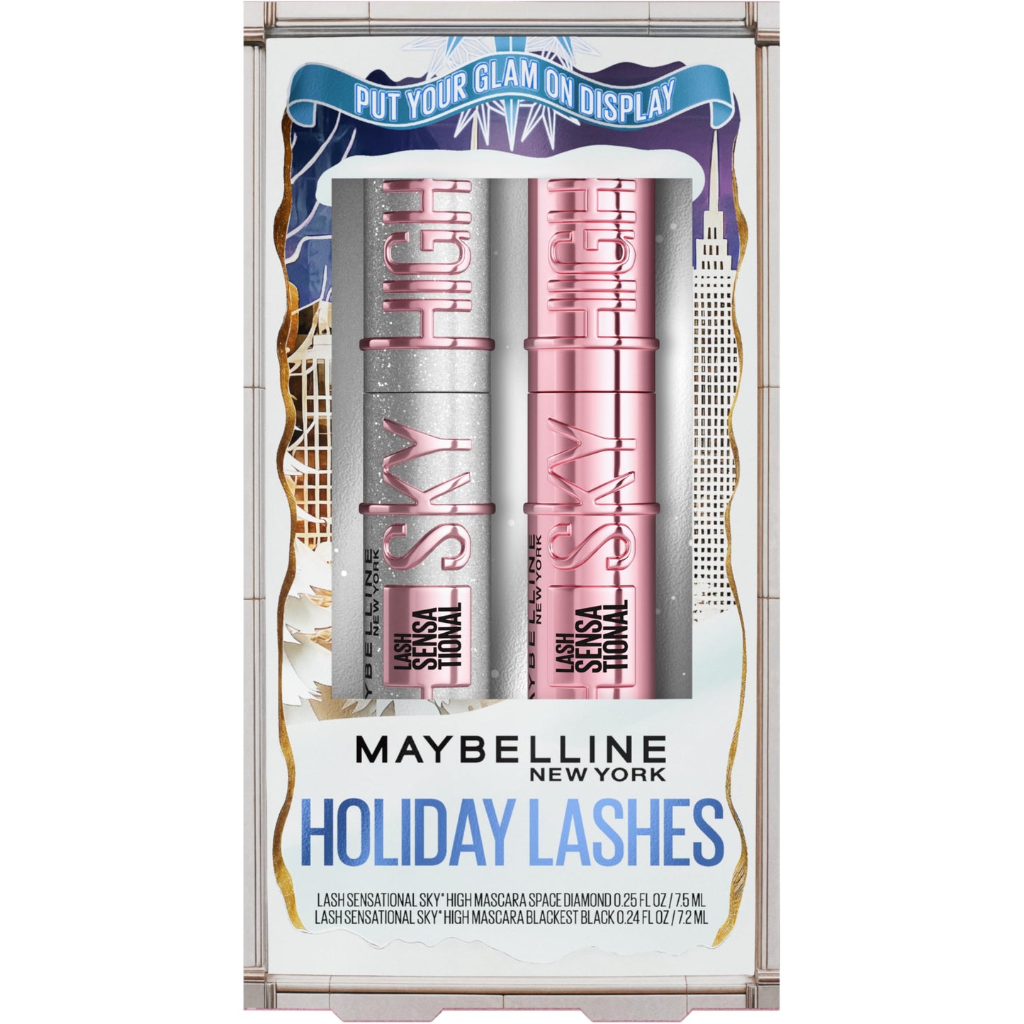 Maybelline Lash Sensational Holiday Makeup Kit, Includes Full-Size Sky High Mascara and Lash Sensational Glitter Mascara, 1 Makeup Gift Set Beauty & Personal Care MAYBELLINE