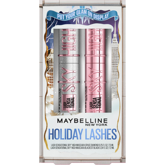 Maybelline Lash Sensational Holiday Makeup Kit, Includes Full-Size Sky High Mascara and Lash Sensational Glitter Mascara, 1 Makeup Gift Set Beauty & Personal Care MAYBELLINE