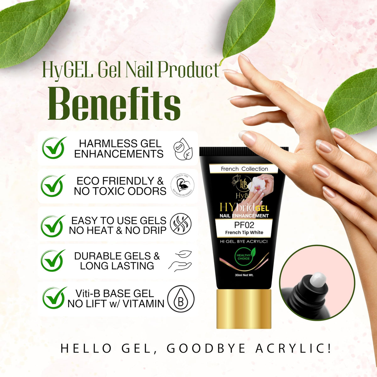 HyGEL 60ml Hybrid Gel- PF02 French Tip White
