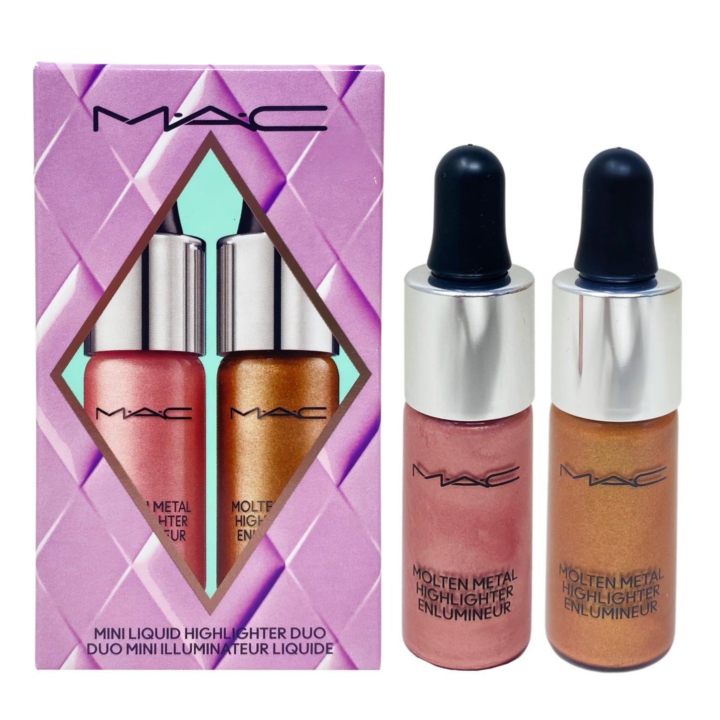 M·A·C Cosmetics Holiday Exclusive Surreal Shine Mini Highlighter Duo - Sugar Plum Pink and Freezing Gold Beauty & Personal Care MAC