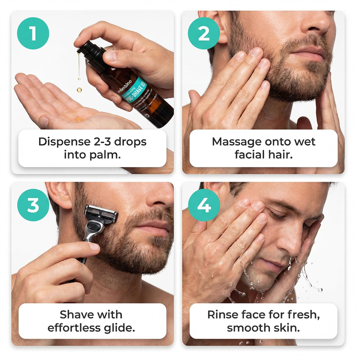 Mambino Organics Clean Shaving Set, Triple Action Shaving Essentials with Tea Tree Shave Oil, Jojoba Oil Pre-Shave, Foaming Cleanser & Face Serum Beauty and Personal Care Mambino Organics
