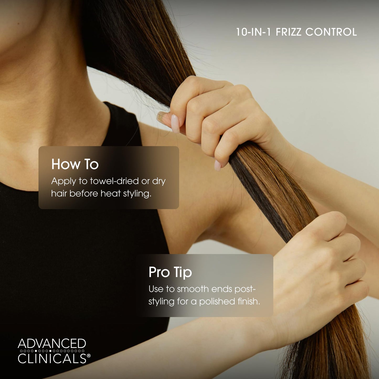 Advanced Clinicals 10-in-1 Anti-Frizz Hydrating Heat Protectant Hair Cream Coconut & Bamboo Strengthen, Detangle & Smooth Dry, Damaged Hair DEA Beauty & Personal Care Advanced Clinicals
