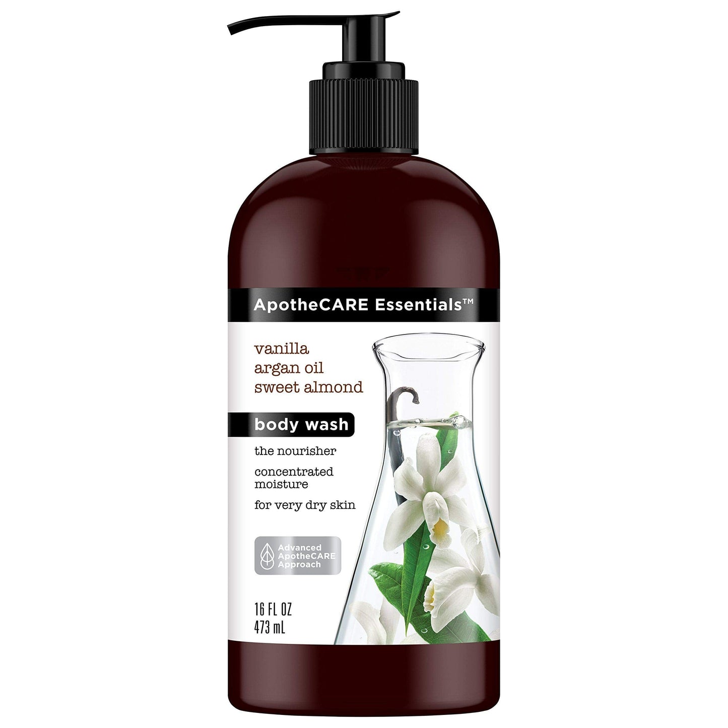 ApotheCARE Essentials The Nourisher Body Wash, Vanilla, Argan Oil, Sweet Almond, 16 oz Beauty & Personal Care ApotheCARE Essentials