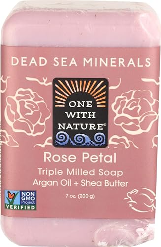 One With Nature Dead Sea Mineral Rose Petal Soap 7 oz Beauty & Personal Care One With Nature
