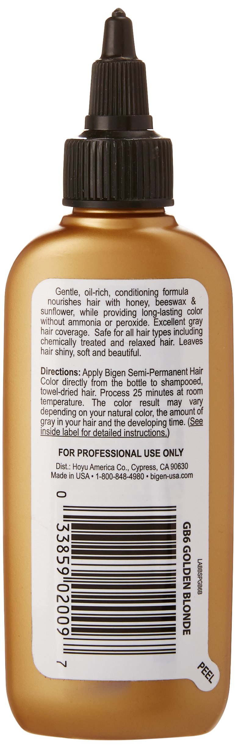 Bigen Semi Permanent Hair Color BSPGB6 Golden Blonde, 3 Fl Oz Beauty & Personal Care Bigen