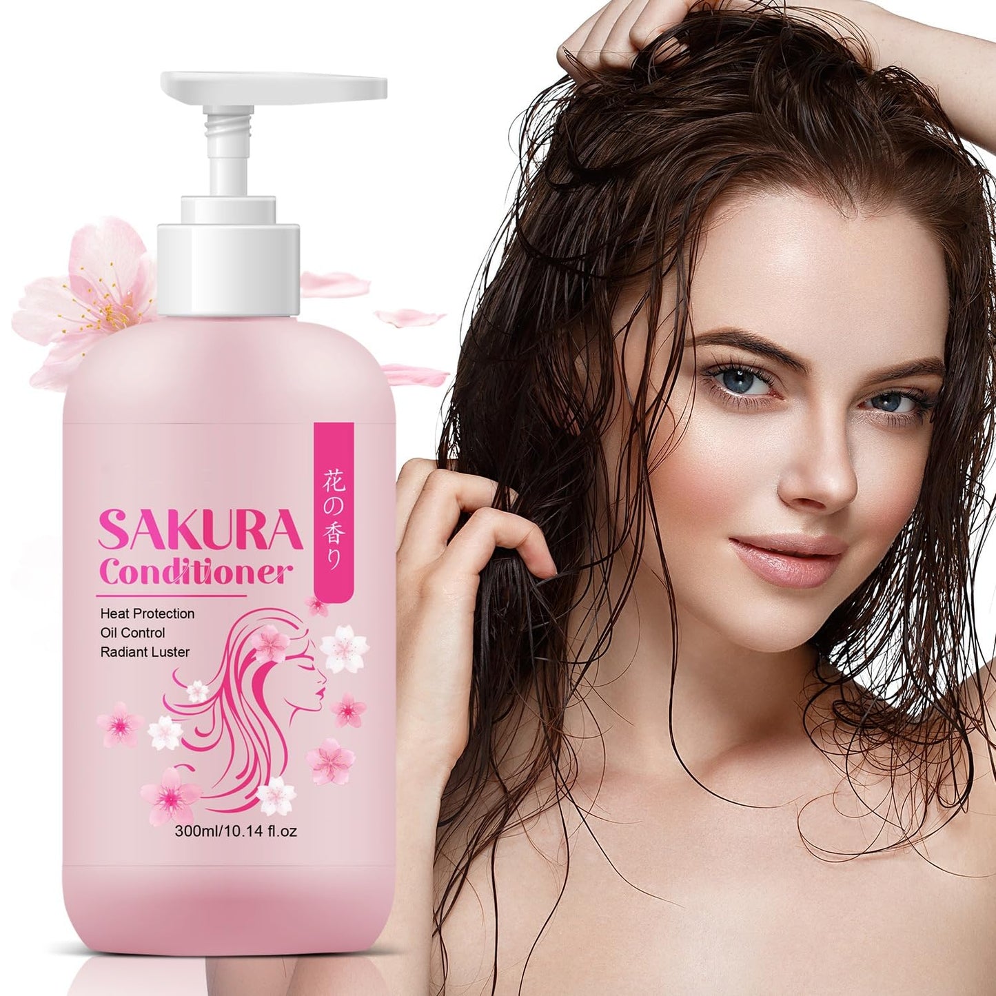 Sakura Shampoo + Conditioner Set, Japanese Shampoo,with Cherry Blossom Extract & Vitamin E, Clarifying - Volumizing Clarifying, Hydrating Beauty & Personal Care Soelegant