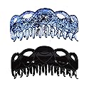 Prettyou 5.5 Inches Large Crystal Plastic Hair Claw Banana Clips for Thick Hair Women,pack of 2 (Set1) Beauty & Personal Care Prettyou