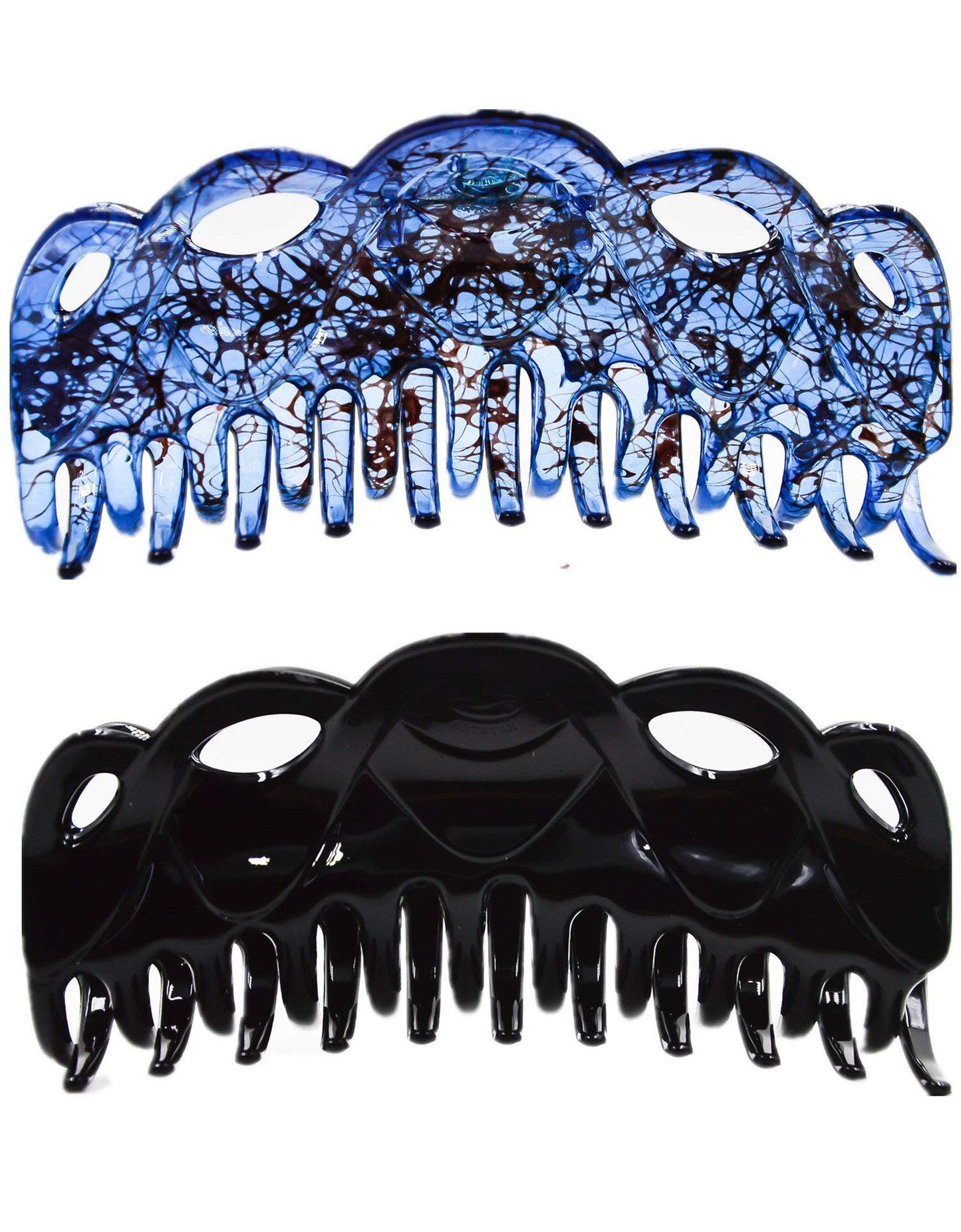 Prettyou 5.5 Inches Large Crystal Plastic Hair Claw Banana Clips for Thick Hair Women,pack of 2 (Set1) Beauty & Personal Care Prettyou