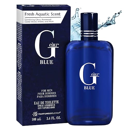 PB ParfumsBelcam G Eau Blue Eau de Toilette Spray - Men’s Cologne, Long-Lasting Summer Fragrance for Men and Teen Boys, Perfume para Hombre - 3.4 Fl Beauty & Personal Care PB ParfumsBelcam