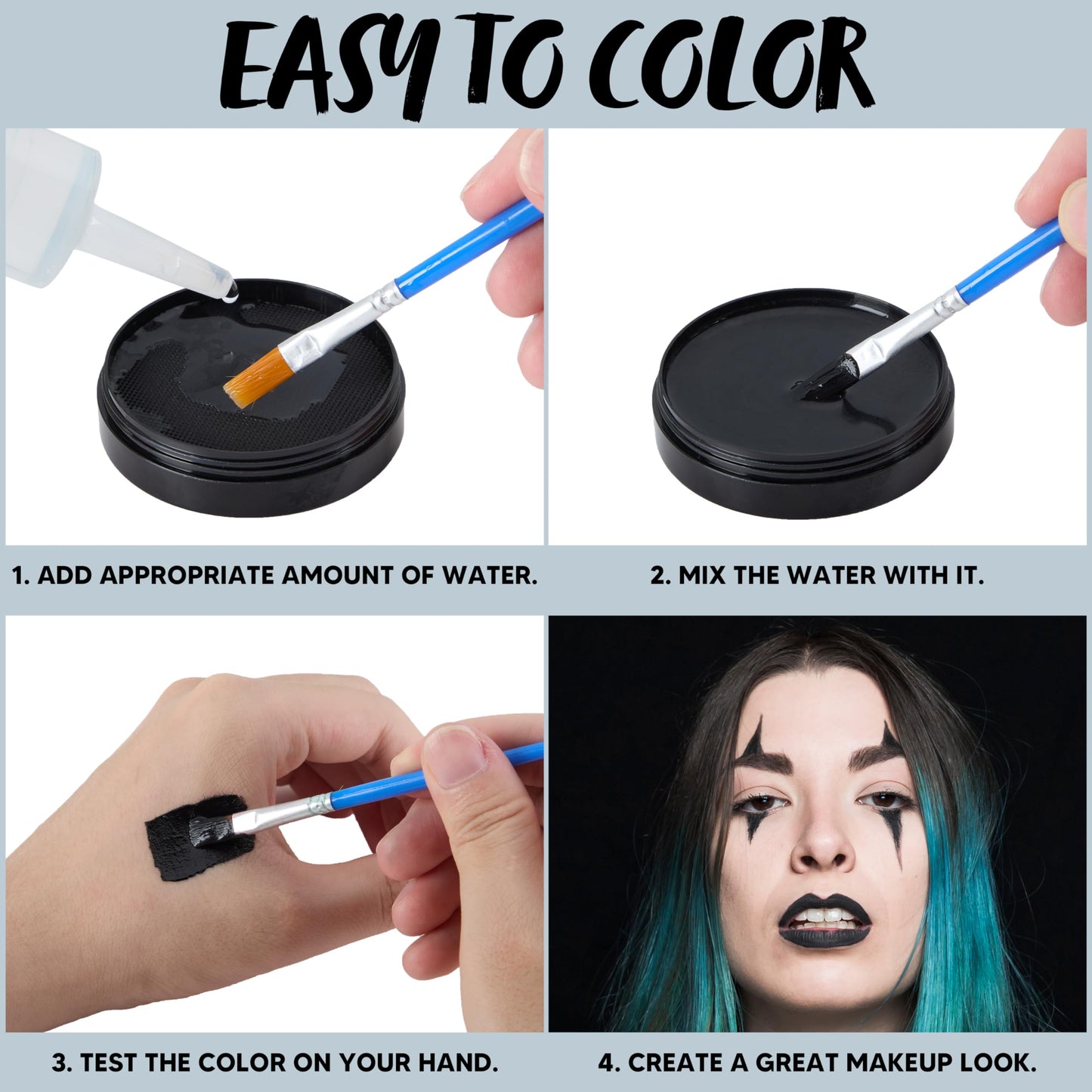 Spooktacular Creations Halloween Makeup Face Body Paint Waterproof Foundation Cream Cake Tub, Halloween Party Cosplay Clown Sfx Costume and Dress Up Beauty & Personal Care Spooktacular Creations